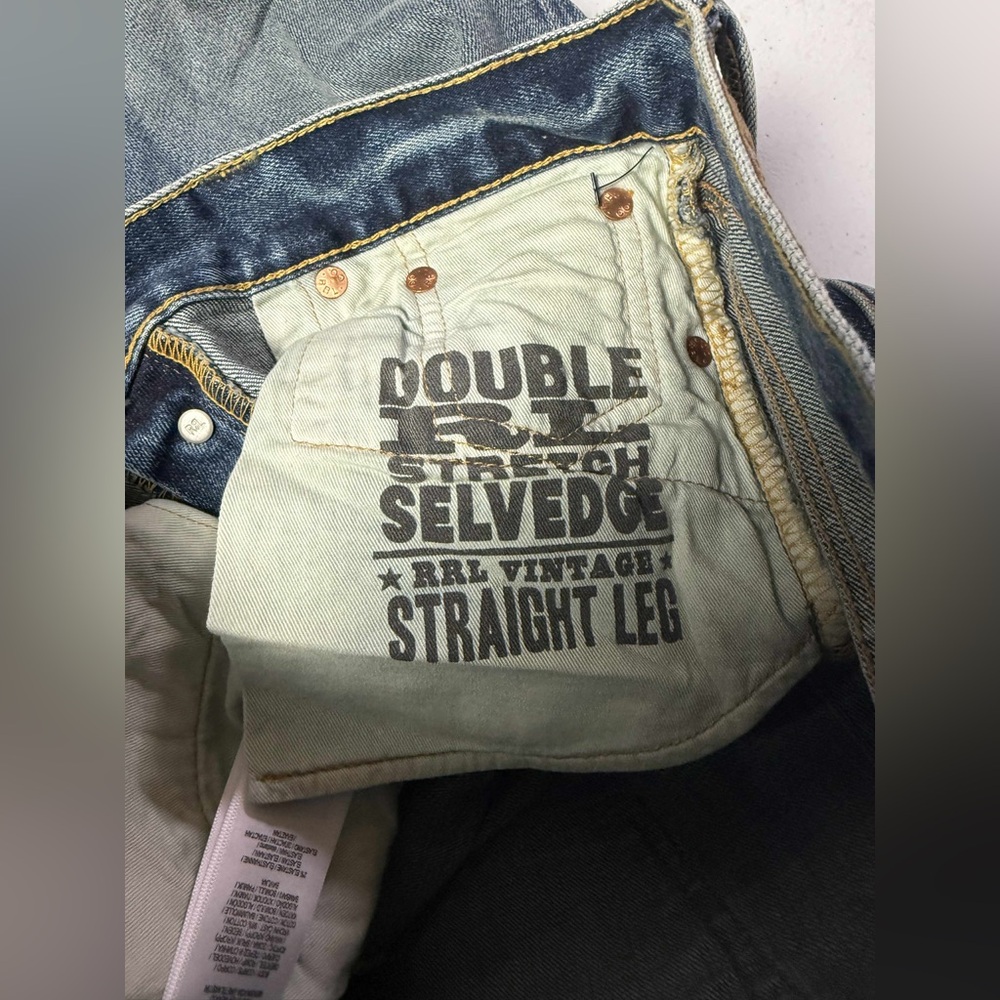 Ralph Lauren Double RL Straight Leg Jeans - Classic Indigo Blue - Picture 4 of 14